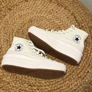 brand new platform all white converse